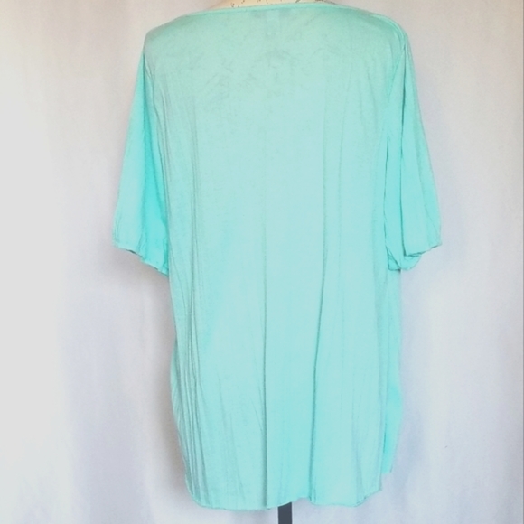 French Laundry Flowy Mint Green Top with lace front, size XL - Picture 6 of 8